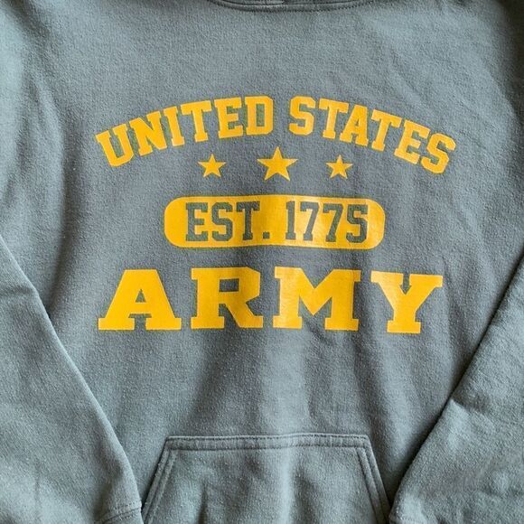 Army green sweatshirt hoodie mens size small United States USA - Picture 2 of 4